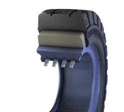 Continental heftruck band zwart rubber doorsnede